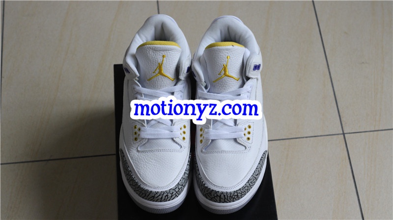 Authentic Air Jordan 3 Kobe Bryant White Purple Gold